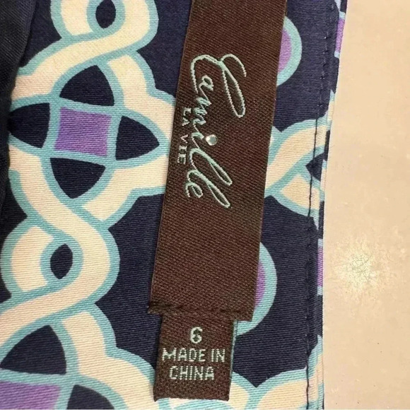 Camille La Vie woman’s short skirt navy, white & purple chain pattern size 6 - Picture 5 of 9